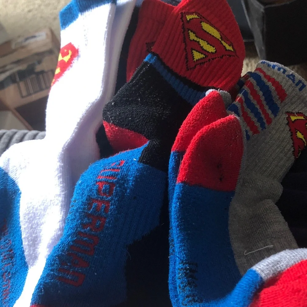 Superman Men's Crew Socks - Red, Blue, Black (Pack)
